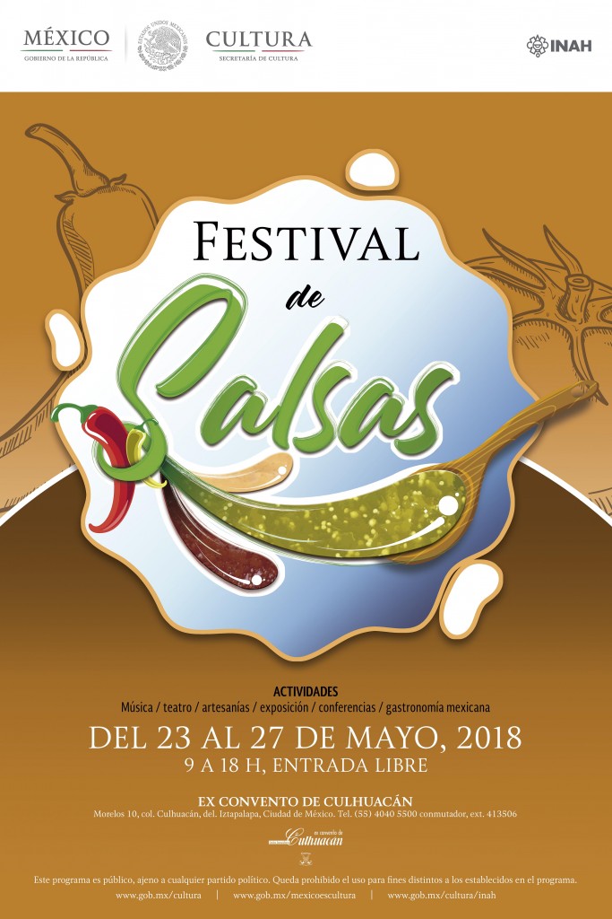 Cartel del festival de chiles, salsas y molcajetes 2018