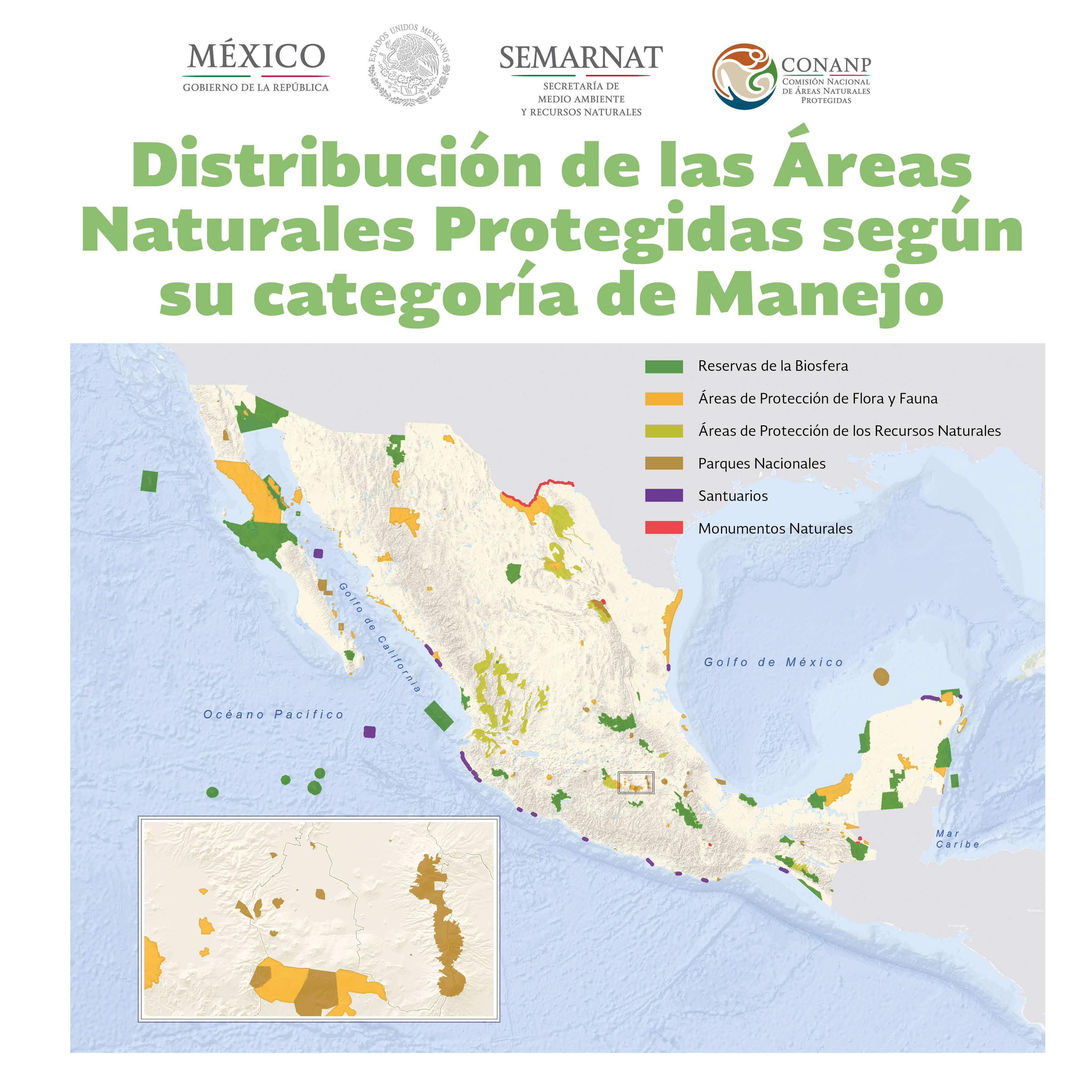 Distribución de las Áreas Naturales Protegidas Imagen CONANP
