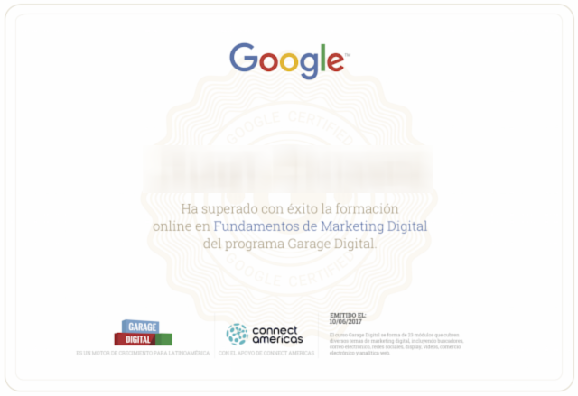 Google Actívate y Garage Digital tienen más de 30 cursos gratuitos y con certificación en temáticas como: marketing digital, comercio electrónico, desarrollo de apps, emprendimiento, productividad personal.