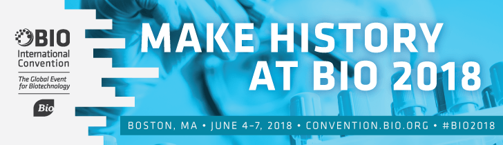 La convención Internacional BIO, organizada por la Organización de Innovación Biotecnológica, se celebrará en Boston MA del 4 al 7 de junio de 2018