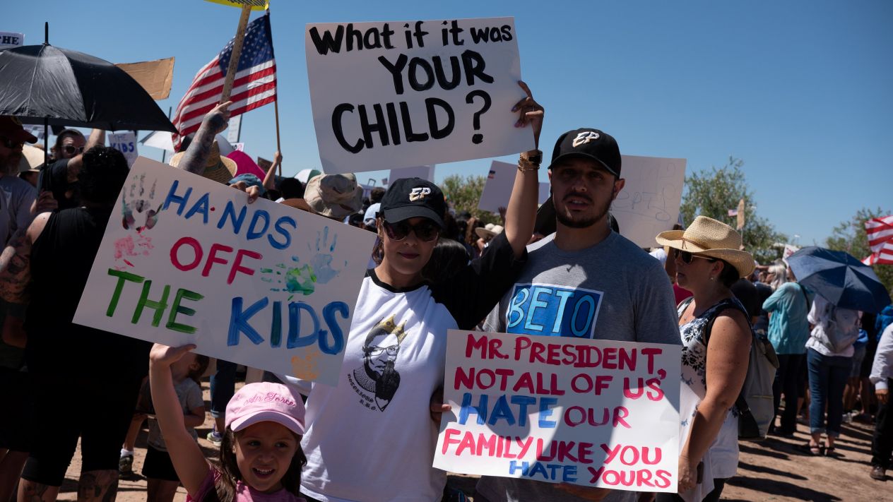 Protestas en EU ante las acciones tomadas por Trump con los migrantes y sus hijos.