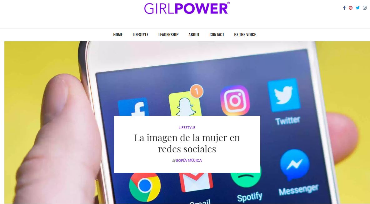 Página de inicio de la plataforma GirlPower